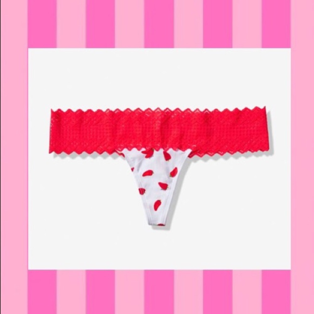 🌶Victoria’s Secret Pink Lace Trim Thong